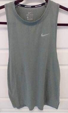Nike Men's Miler Dri-FIT Running Tank Top Size XS Gray Sleeveless Gym Shirt